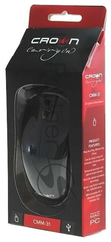 Мышь CROWN CMM-312 black
