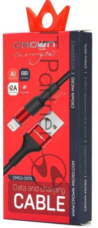 Кабель Crown USB - USB Type-C CMCU-007L red