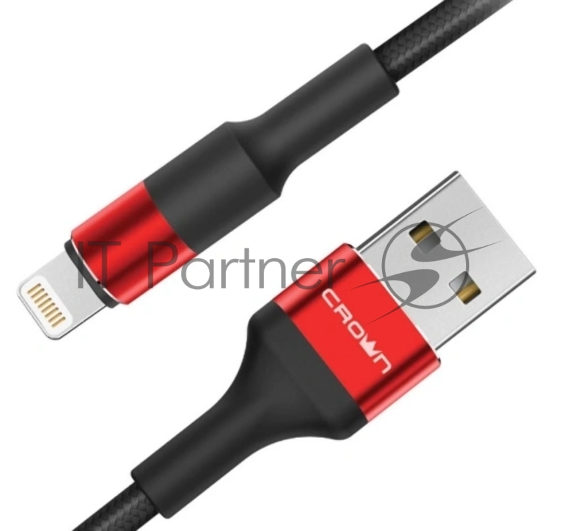 Кабель Crown USB - USB Type-C CMCU-007L red