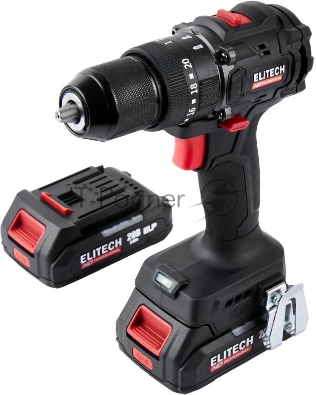 Дрель-шуруповерт Elitech CD 20ISL2 (E2201.041.01) 40Вт аккум. патрон:быстрозажимной (кейс в комплекте) (205722)