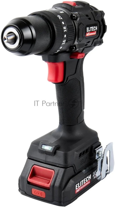 Дрель-шуруповерт Elitech CD 20ISL2 (E2201.041.01) 40Вт аккум. патрон:быстрозажимной (кейс в комплекте) (205722)