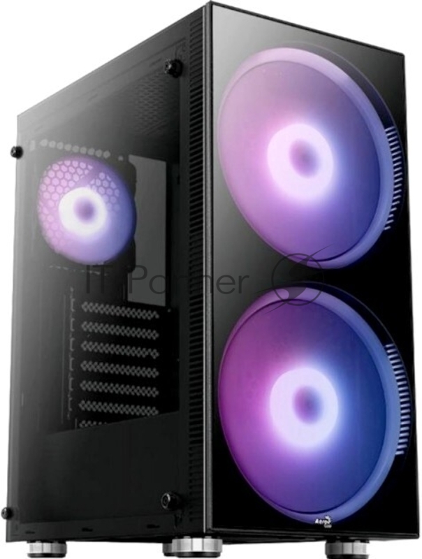 Компьютерный корпус Aerocool / Formula Python (3xUSB, 2xAudio, 0.5 мм,2x200 мм FAN, прозрачная стенка-закаленное стекло, ATX, без БП)