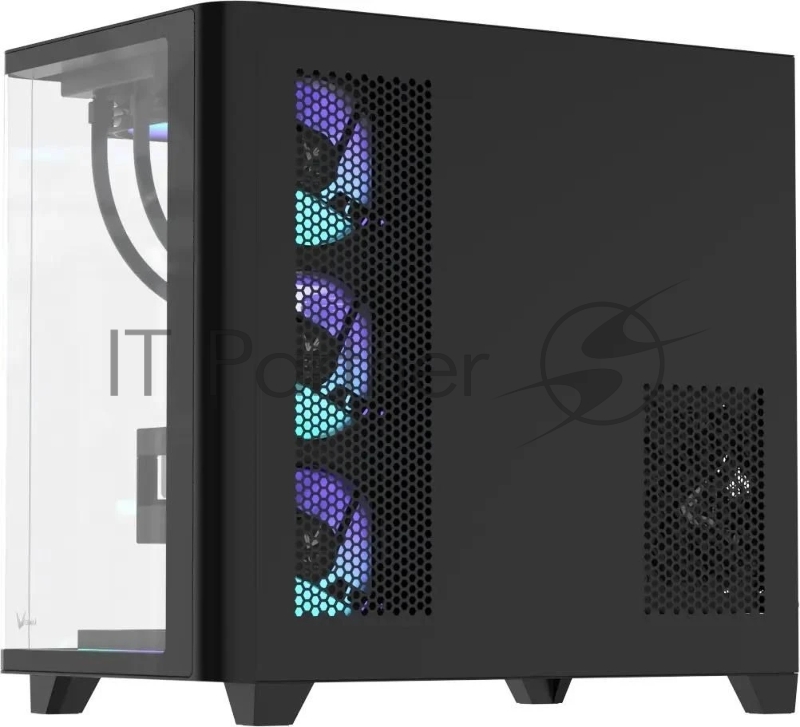 Компьютерный корпус AeroCool / Formula Crystal U2 Floe черный без БП ATX 1xUSB 2.0 1xUSB 3.0 1xUSB3.1 audio bott PSU