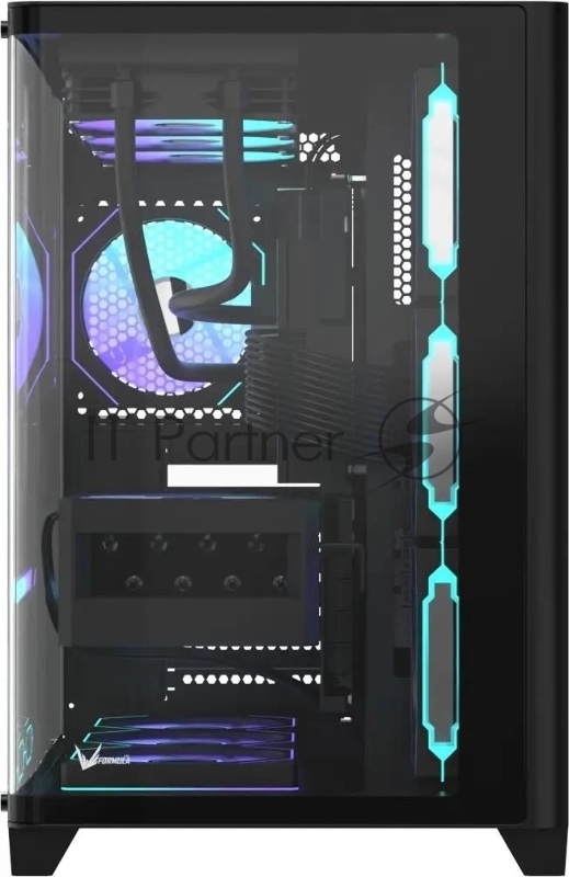 Компьютерный корпус AeroCool / Formula Crystal U2 Floe черный без БП ATX 1xUSB 2.0 1xUSB 3.0 1xUSB3.1 audio bott PSU