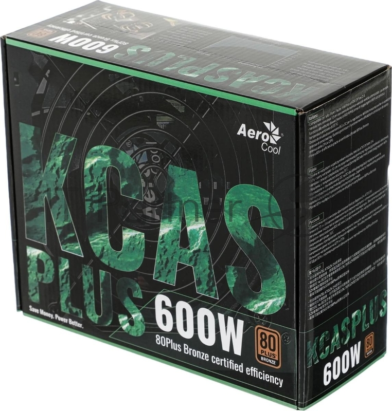 Блок питания Aerocool / Formula KCAS PLUS 600W, 600Вт, 80 PLUS Bronze, 120мм, черный